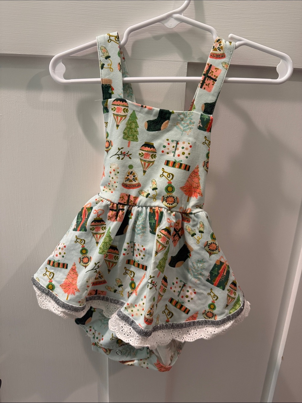 Love and Grow Girls Joy to the World Pinafore Romper